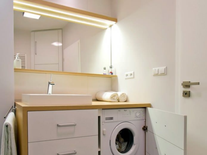 Waschmaschine in einem Badezimmer im modernen Stil
