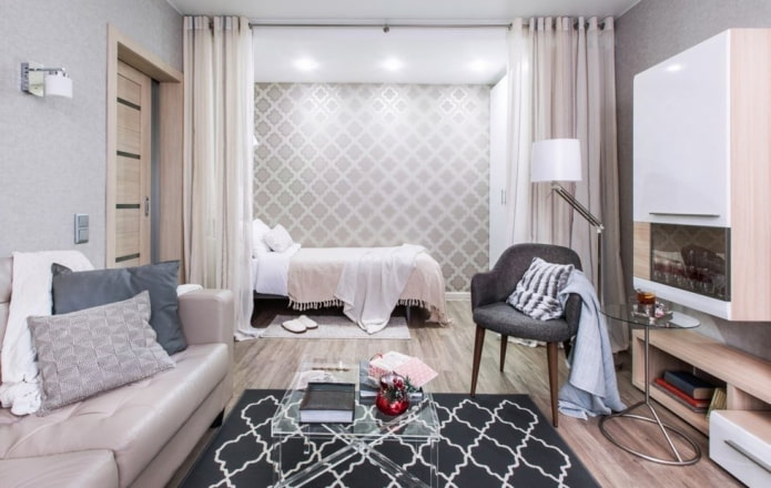 Wohnzimmer und Schlafzimmer