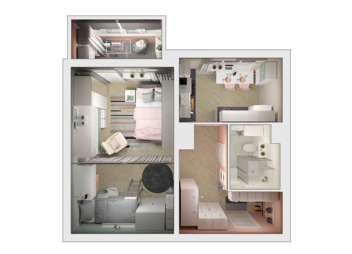 Grundriss mit Zoneneinteilung