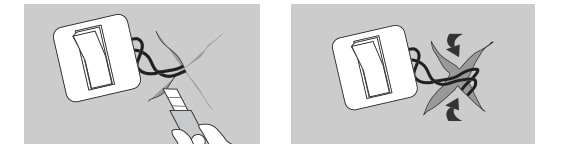 Schema zum Tapezieren von Steckdosen und Schaltern