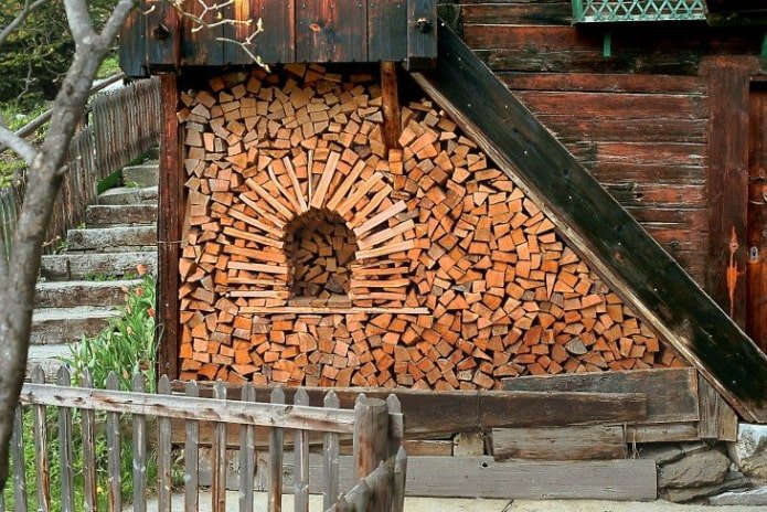An der Wand unter der Treppe