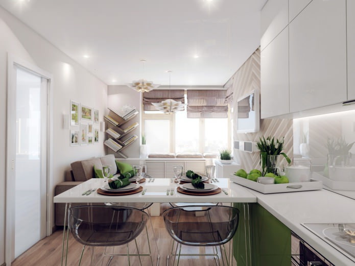 Entwurf einer Wohnküche 18,62 m².