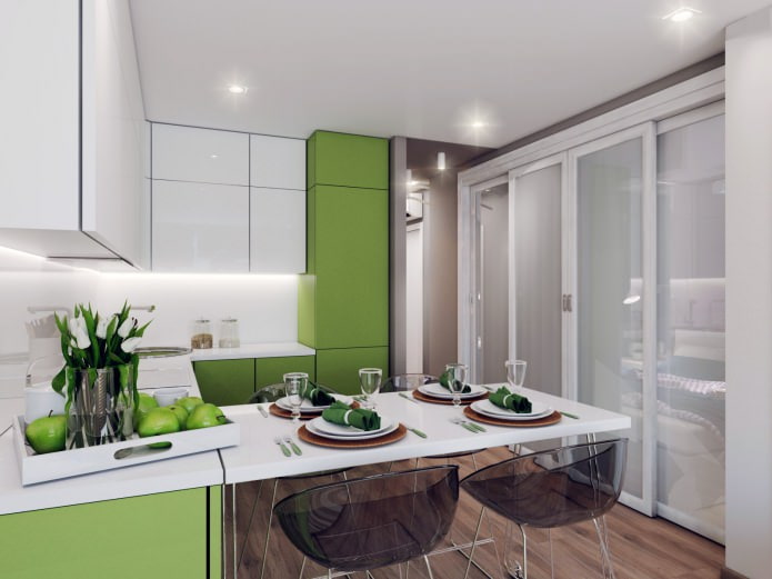 Entwurf einer Wohnküche mit 18,62 m²