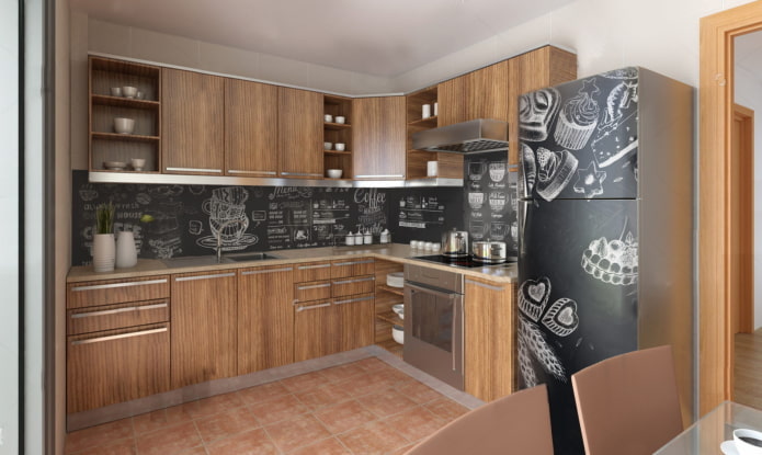 Tafelfarbe auf dem Kühlschrank