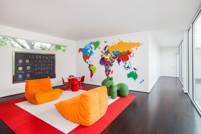 Weltkarte im Wohnzimmer