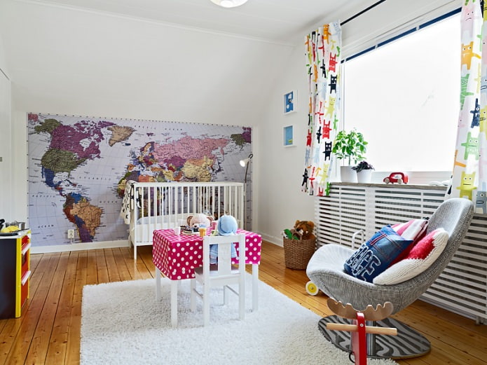 Weltkarte im Kinderzimmer
