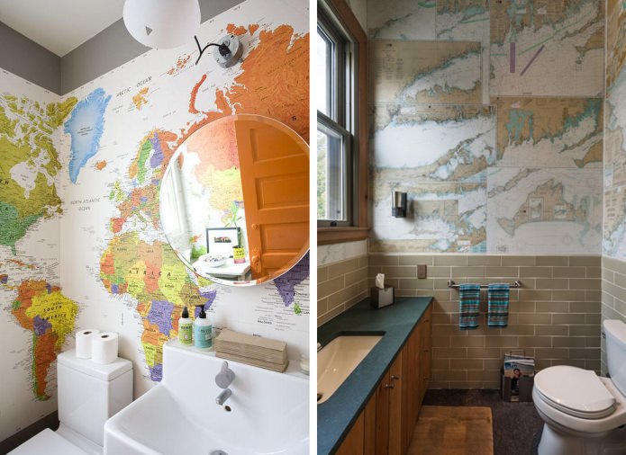 Karte im Badezimmerinterieur