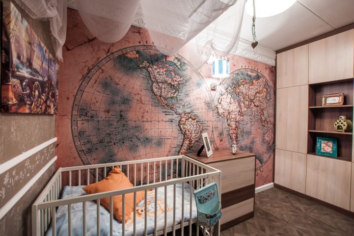 Weltkarte im Kinderzimmer