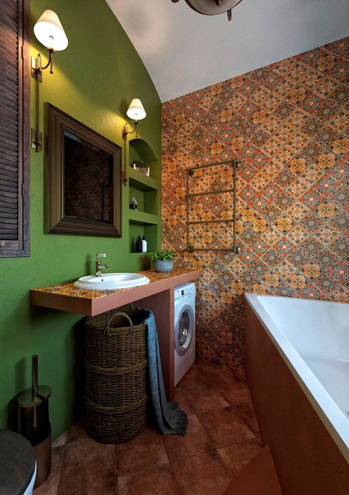 helle Wände im Badezimmer