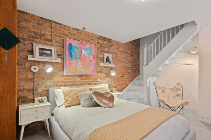 Schlafzimmer für ein Teenager-Mädchen im Loft-Stil