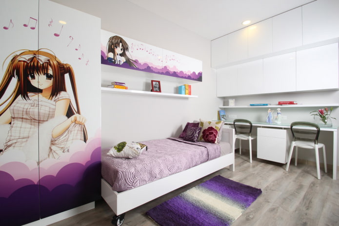 Möbel für das Schlafzimmer eines Teenager-Mädchens