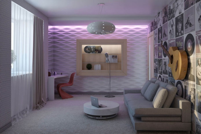 Schlafzimmer für Teenager-Mädchen im Hightech-Stil