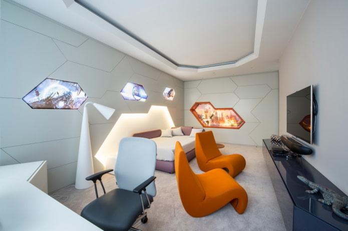 Schlafzimmer für Teenager im Hightech-Stil