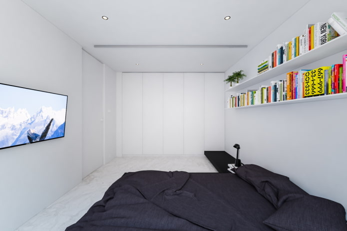 Schlafzimmer für einen Teenager im Stil des Minimalismus