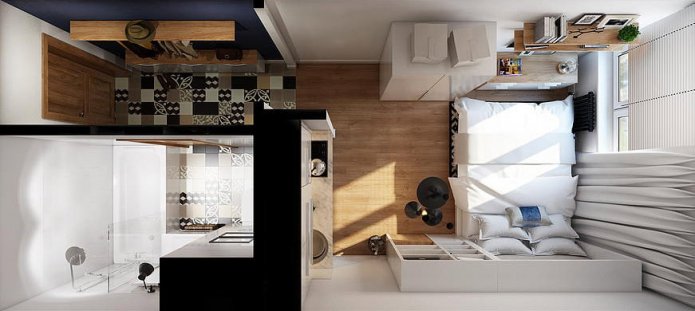 Studio-Layout 18 m²