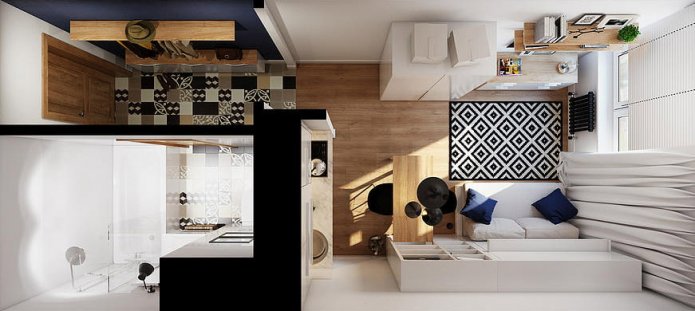 Studio-Layout 18 m²