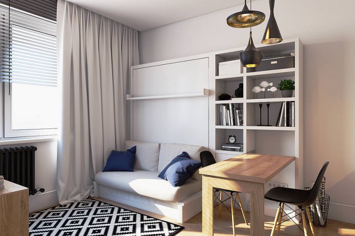 Modernes Design eines kleinen Apartments, 19 m².