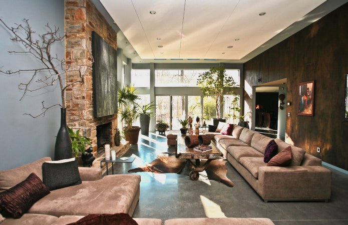 Wohnzimmer im Öko-Stil