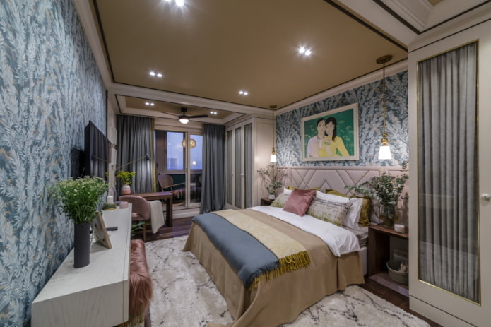braune Decke im Schlafzimmer