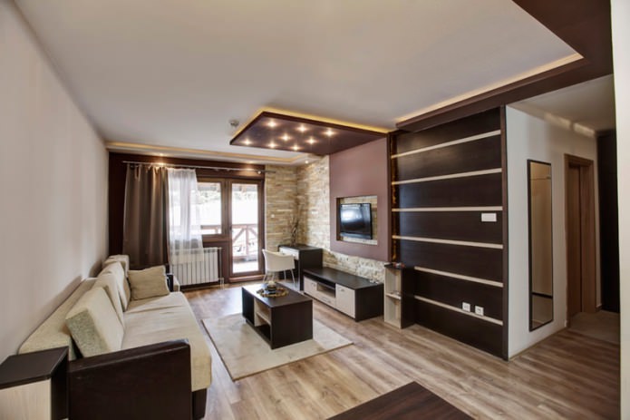 Braune Farbe im Wohnzimmerdesign