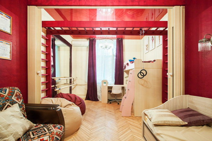 rotes Kinderzimmer