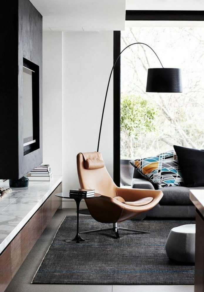 Ledersessel im Wohnzimmer