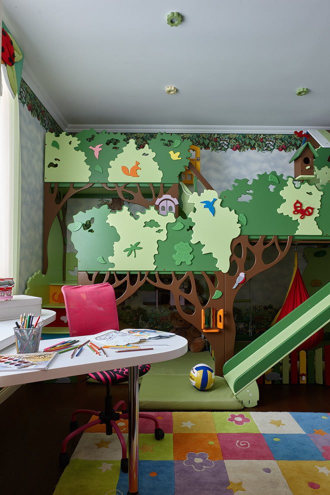 Kinderzimmer mit Rutsche