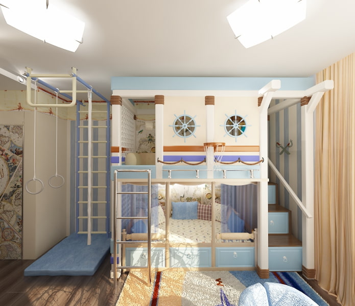 Kinderzimmer mit Sportbereich