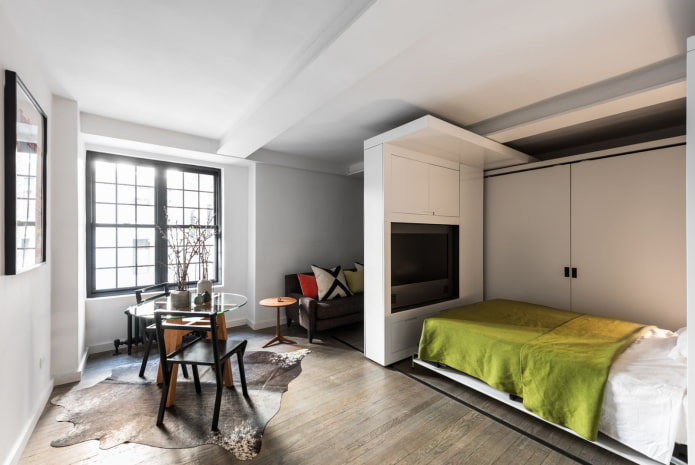 Geräumige Einzimmerwohnung mit Bett