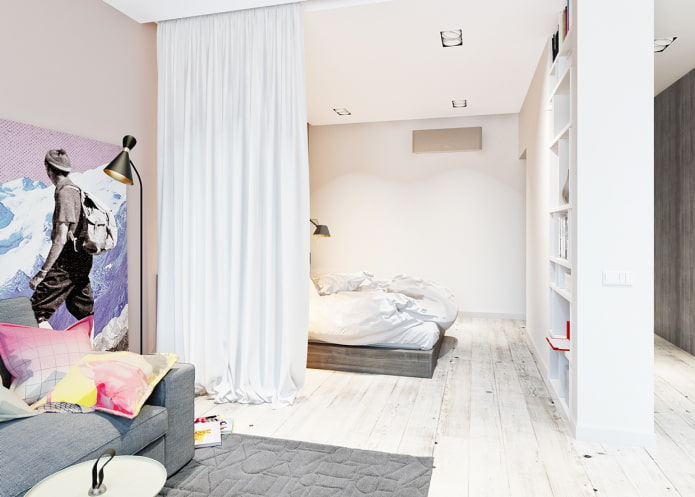 Bett in einer Nische