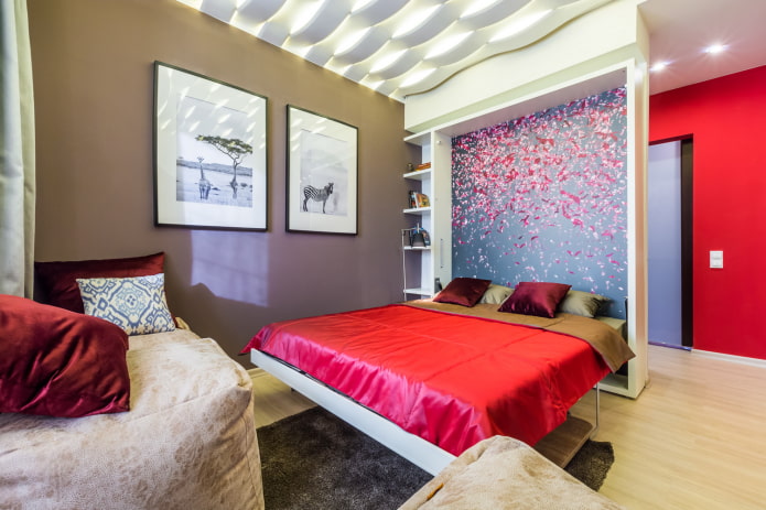 Bett in einer kleinen Wohnung
