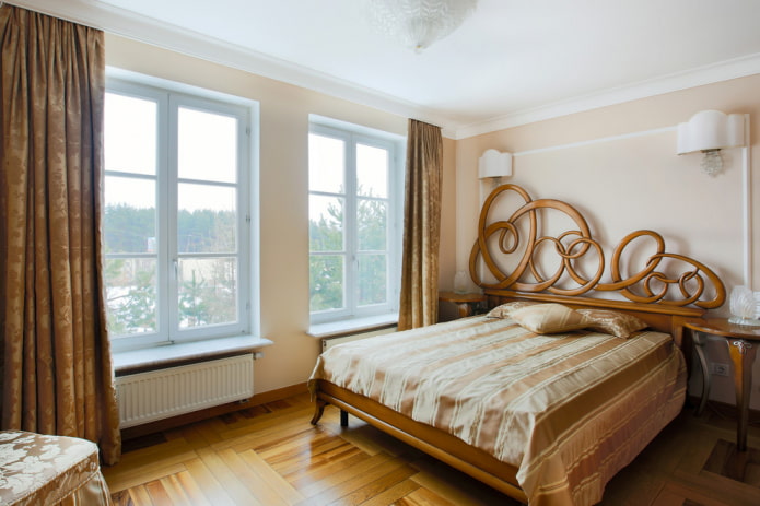 Holzbett im modernen Stil