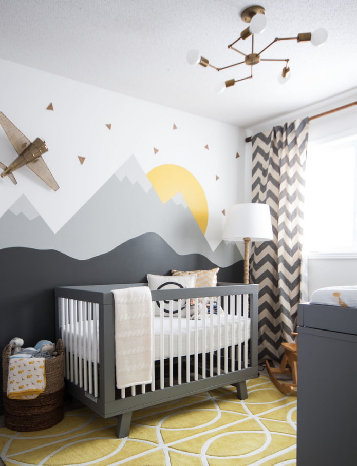graues Babybett