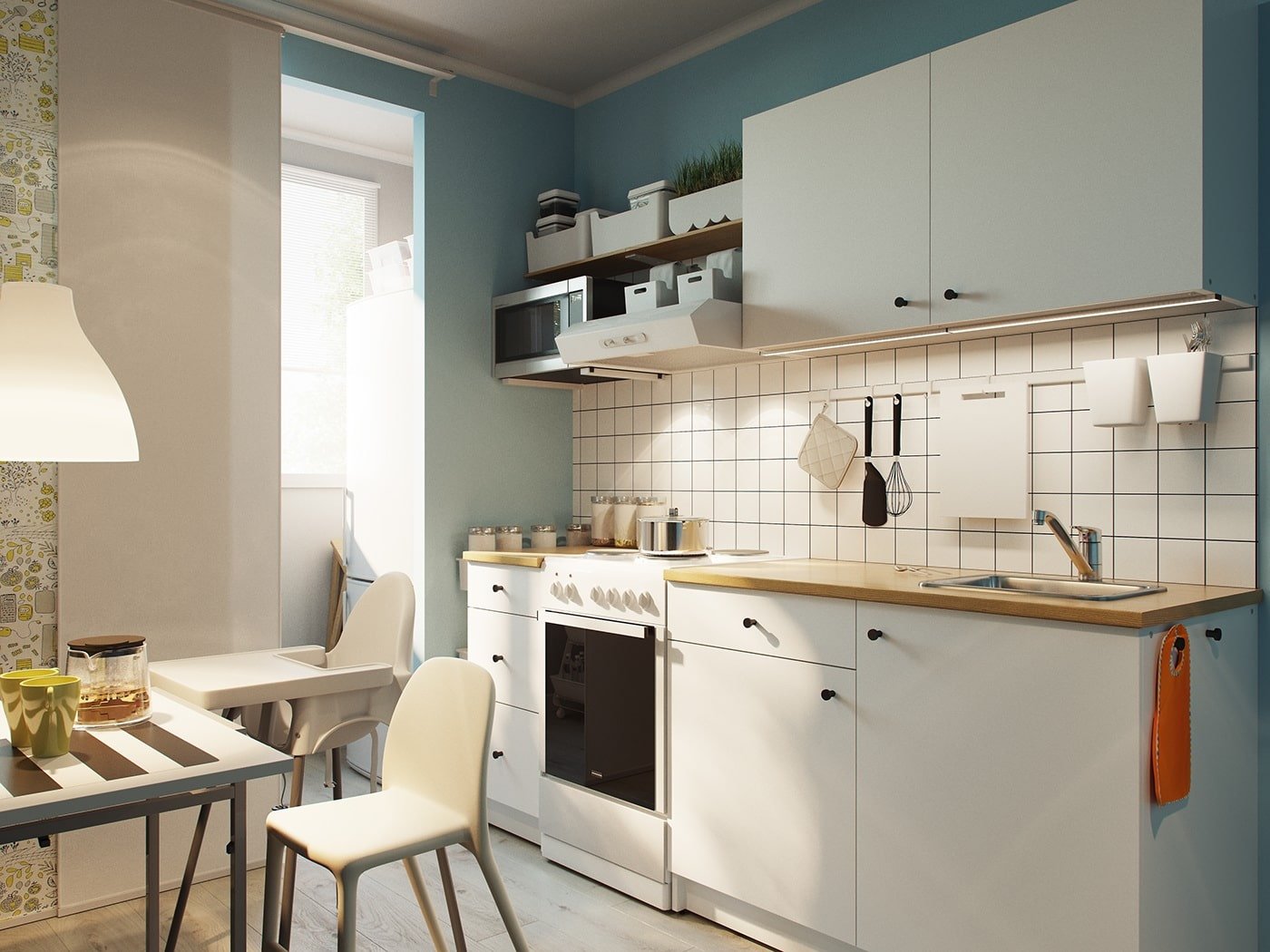 IKEA Küchen: Auswahlmöglichkeiten, Typen, Fotos und Videos im Interieur