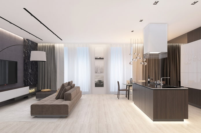 Küche mit Zimmer kombiniert