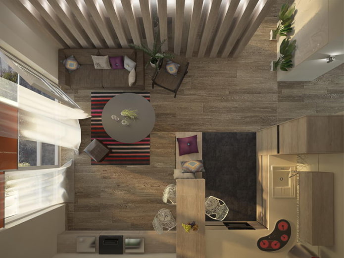 Küche-Wohnzimmer-Layout