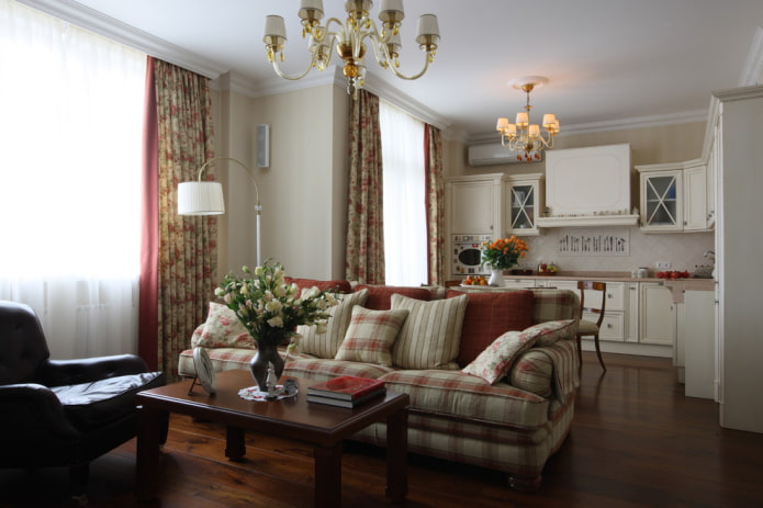 Interieur Wohnküche im provenzalischen Stil