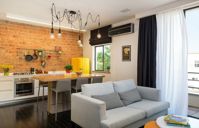 Innenarchitektur Küche-Wohnzimmer