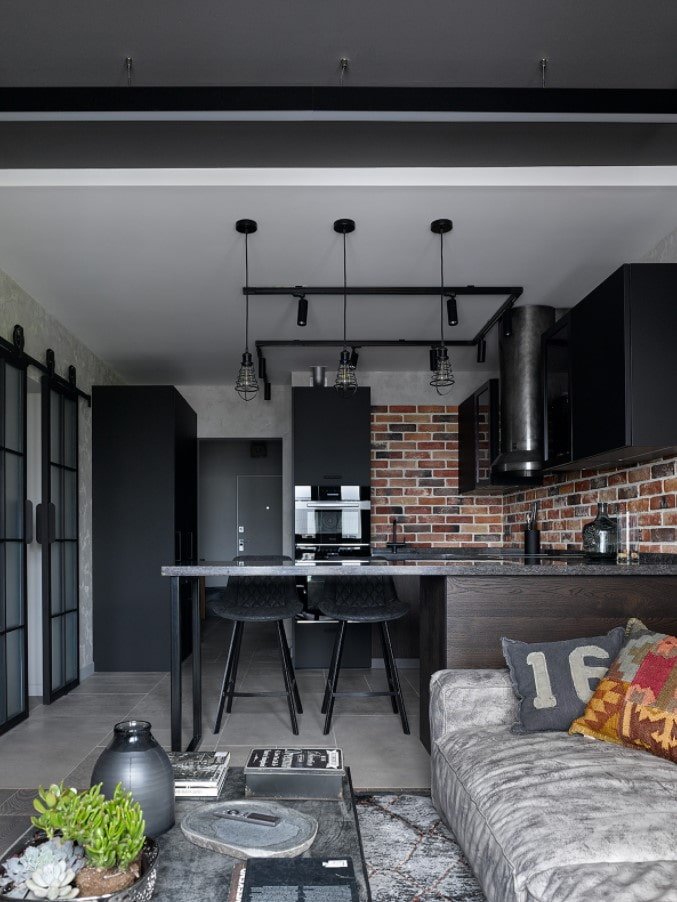 Studio im Loft-Stil mit Bartheke