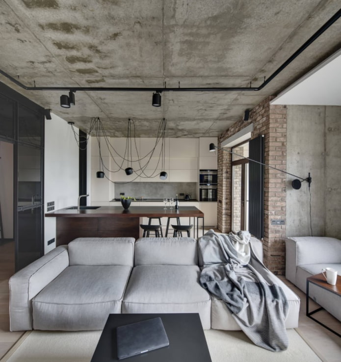 Sofa für ein Studio im Loft-Stil