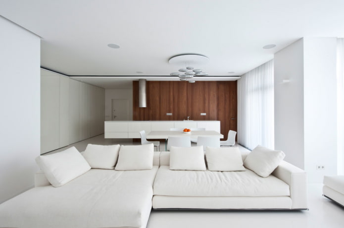 Interieur einer Wohnküche im Hightech-Stil