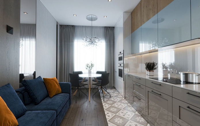 Wohnküche-Design mit einem Fenster