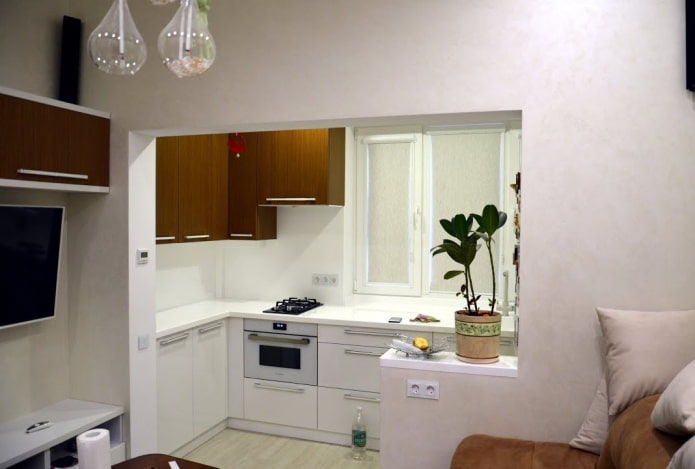 Küche auf dem Balkon im modernen Stil