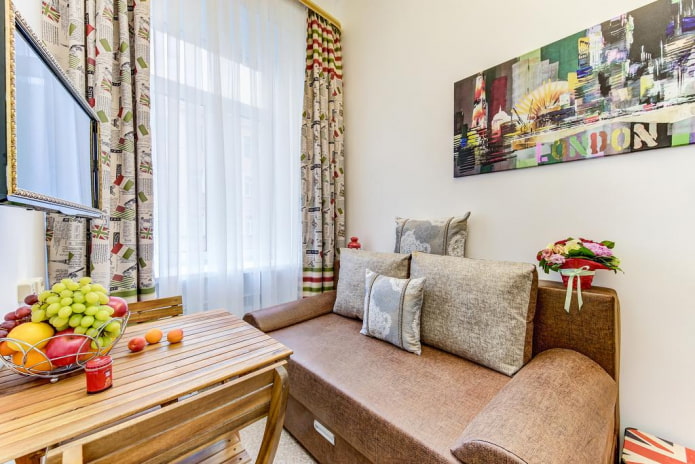 Klappsofa im Kücheninterieur