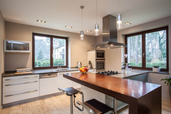 Inseldesign im Kücheninterieur