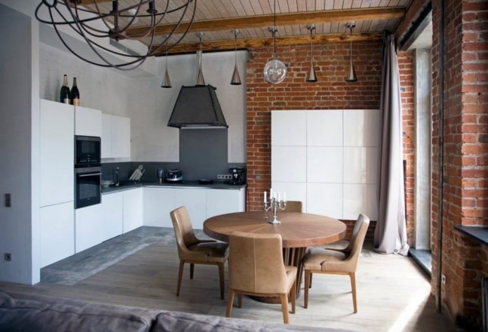 Design eines weißen Küchenstudios