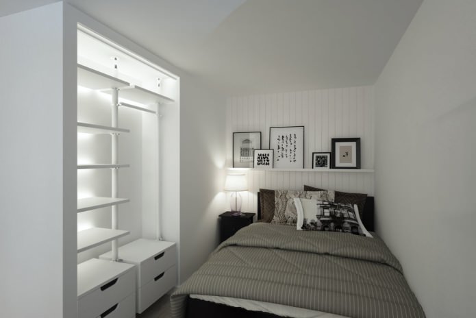 Schlafzimmer in einem 33 m² großen Studio-Apartment