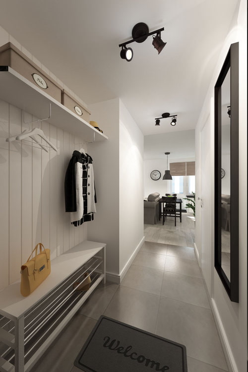 Flur im Design eines Studio-Apartments von 33 m².