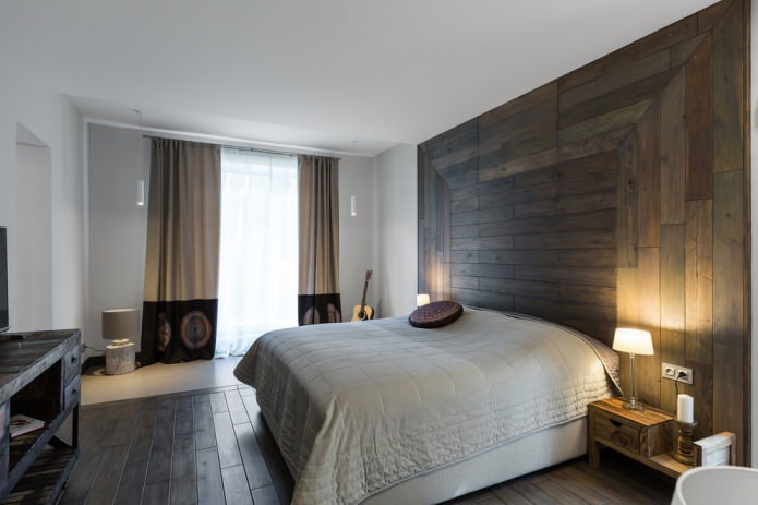 Parkett an der Wand im Schlafzimmer