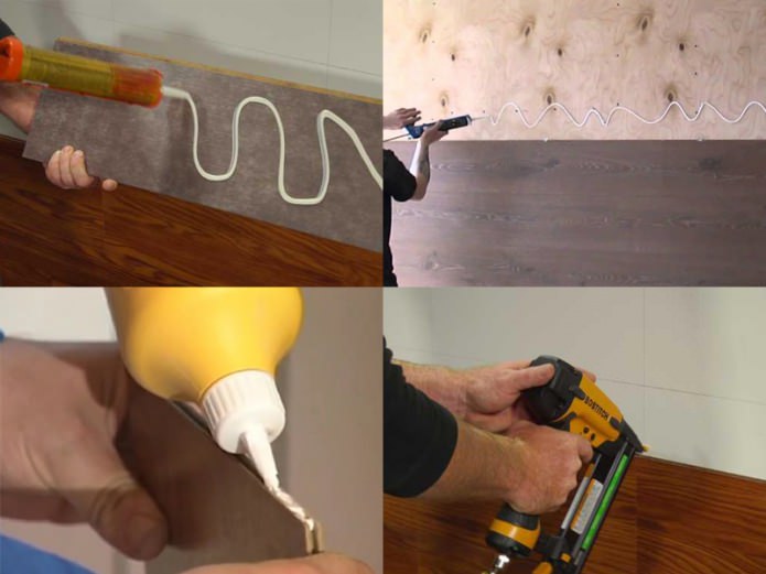 Klebemethode zum Verlegen von Laminat an der Wand